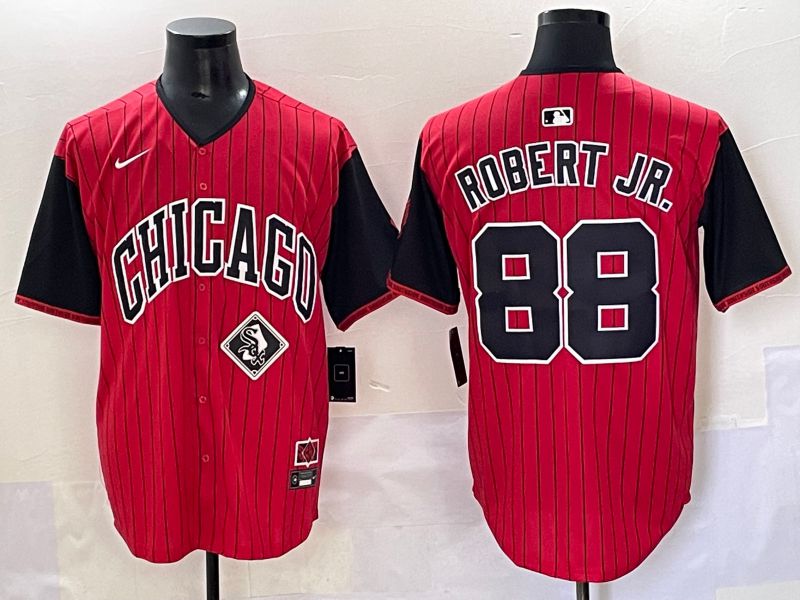 Men 2025 Chicago White Sox #88 Robert jr Red Joint Name Nike MLB Jersey style 95